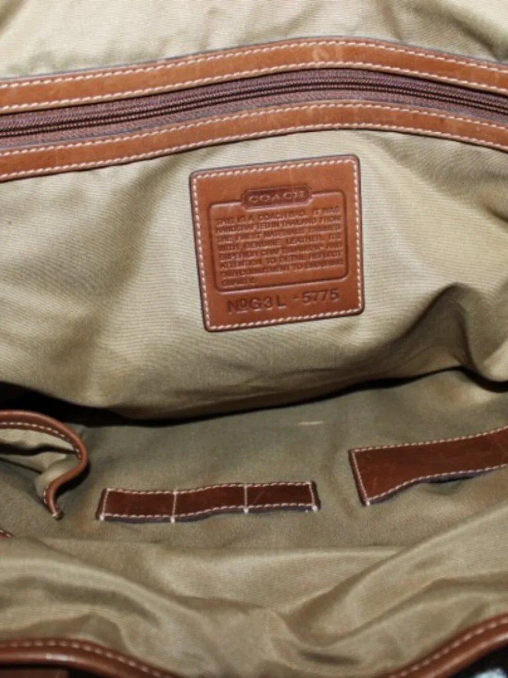 Vintage Coach 5775 Large Canvas Leather Tote Tan Brown Buckle Shoulder Bag
